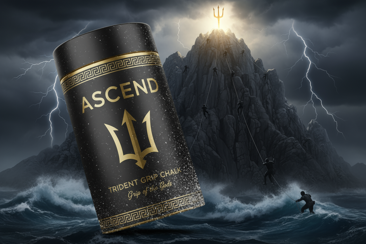 Climbing Mount Olympus Over Raging Ocean