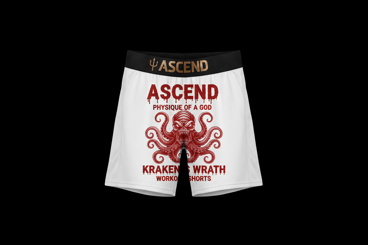 Kraken's Wrath Workout Shorts - Red Blood Edition