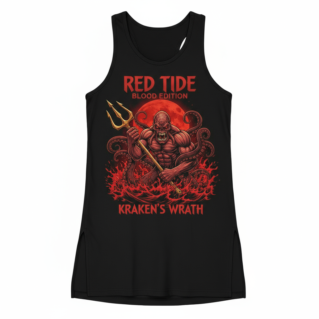 Red Tide Blood Edition Kraken's Wrath Long Tank Top with Flaps